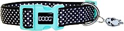 DOOG Neoprene Pongo Dog Collar, Black/White Polka Dot, X-Small: 4 to 10-in neck, 1/2-in wide