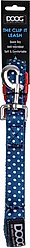 DOOG Neoprene Clip It Stella Dog Leash, Blue/White Polka Dot, X-Large: 62-in long, 1-in wide