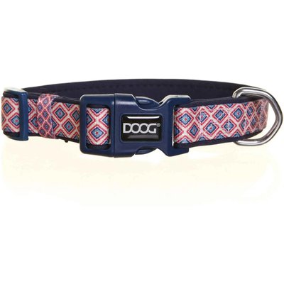 DOOG DOOG Neoprene Gromit Dog Collar, Blue/Pink, Large: 16 to 24-in neck, 1.375-in wide