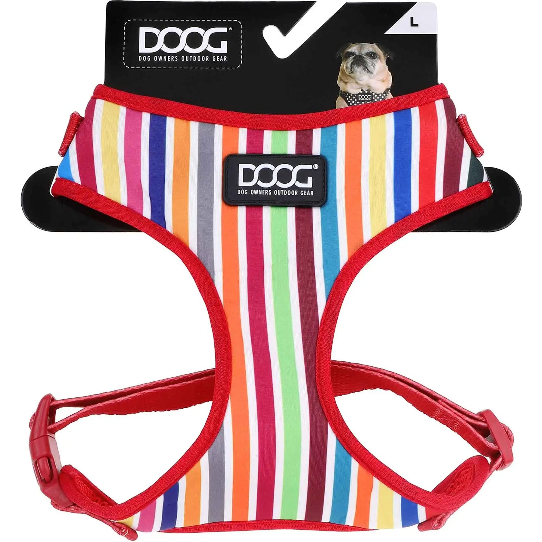 DOOG Step In Neoflex Scooby Dog Harness, Rainbow, Large: 19.5 to 27.5-in chest