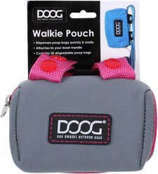 DOOG Walkie Dog Pouch Dog Poop Bag Dispenser, Grey/Pink