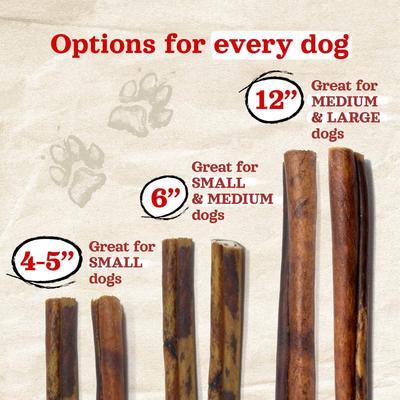 Show full view: Natural Farm 4 to 5-inch Stuffed Collagen Real Bully Stick Dog Chew Treats, 10 count slide 7 of 11