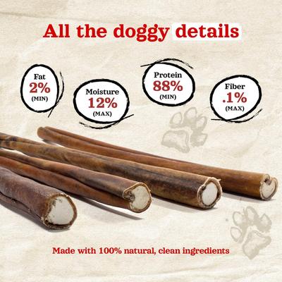 Show full view: Natural Farm 4 to 5-inch Stuffed Collagen Real Bully Stick Dog Chew Treats, 10 count slide 5 of 11
