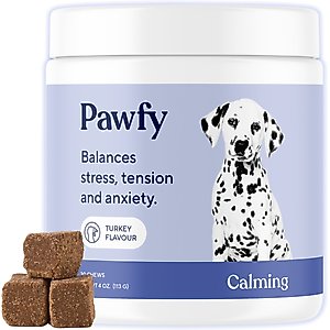 Pawfy Calming Turkey Flavor Chews Dog Supplement, 30 count