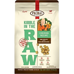 Primal Kibble in the Raw Chicken Recipe Non-GMO Freeze-Dried Dog Food, 24-oz bag