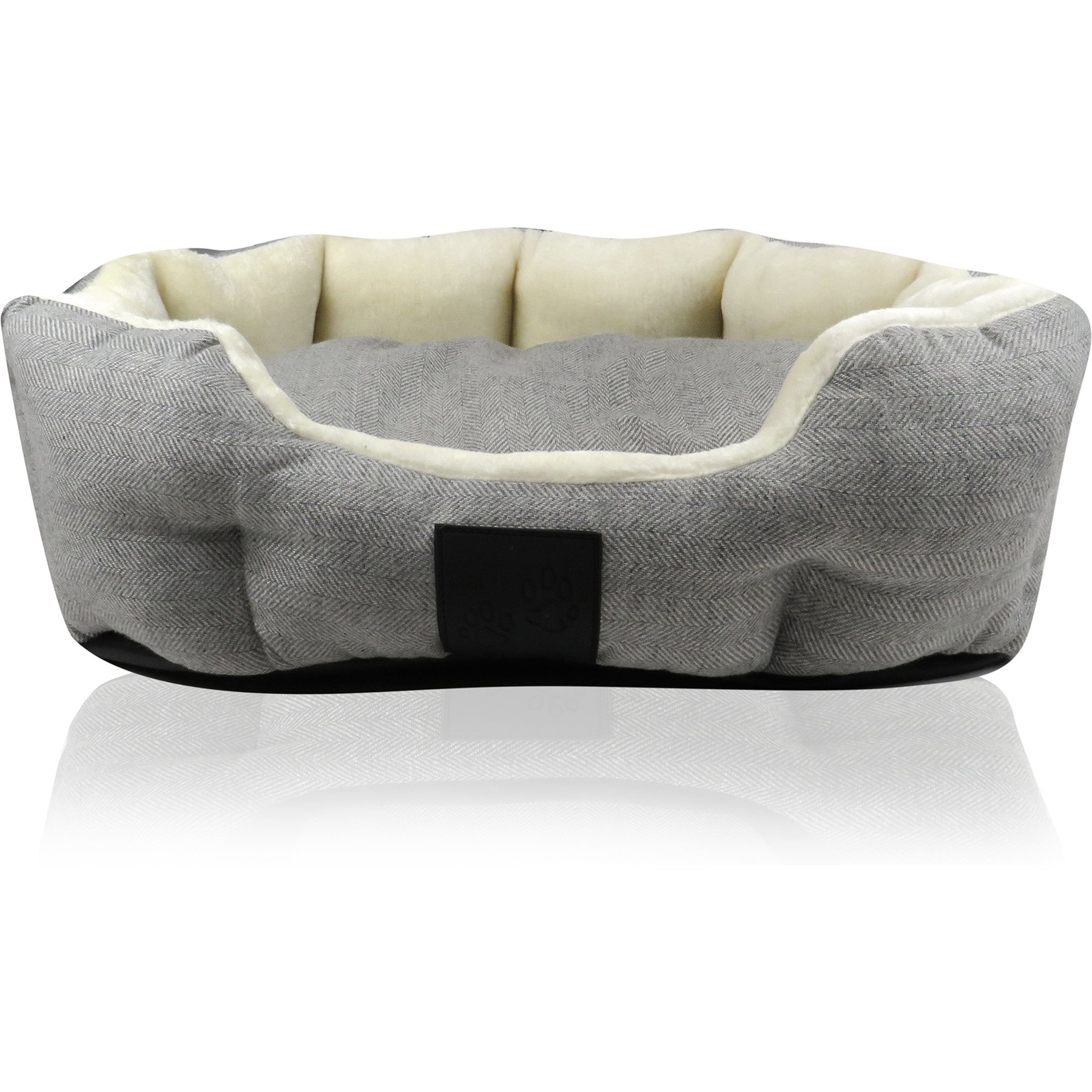 Pet Passion Mello Ultra Luxe Dog Bed, Ivory Tweed, Large