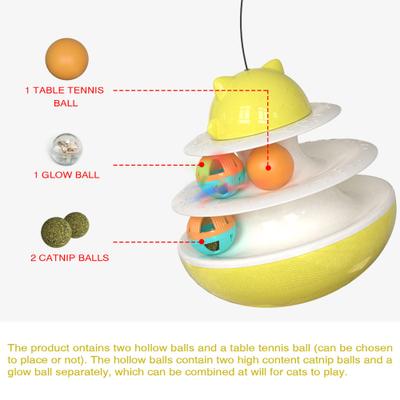 Show full view: HANAMYA 2-Layer Track Tower Cat Toy, Yellow slide 5 of 9