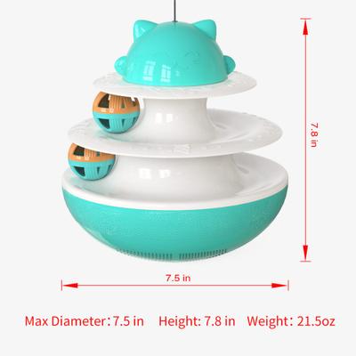 Show full view: HANAMYA 2-Layer Track Tower Cat Toy, Blue slide 5 of 10