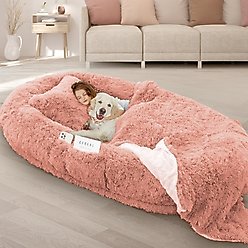 LovMor Oversized Human Dog Bed, Pink