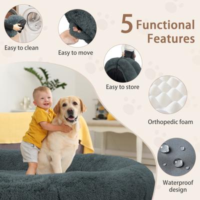 Show full view: LovMor Oversized Human Dog Bed, Dark Grey slide 3 of 10