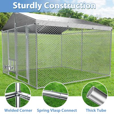 Show full view: LovMor Outdoor Dog Kennel with Roof, 7.5 x 7.5 x 5.6-ft slide 7 of 9
