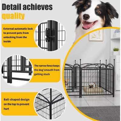 Cesicia Cesicia Heavy Duty Dog Exercise Pen, Black