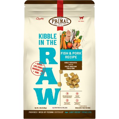 Primal Primal Kibble in the Raw Fish & Pork Recipe Non-GMO Freeze-Dried Dog Food, 24-oz bag