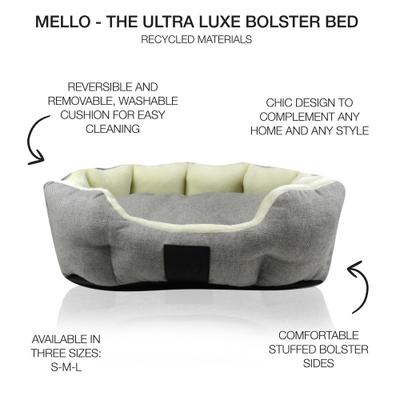 Show full view: Pet Passion Mello Ultra Luxe Dog Bed, Ivory Tweed, Large slide 3 of 5