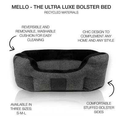 Show full view: Pet Passion Mello Ultra Luxe Dog Bed, Charcoal Tweed, Small slide 3 of 5