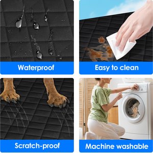 LovMor Dog Car Back Seat Cover Extender, Medium, Black