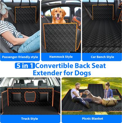 Show full view: LovMor Dog Car Back Seat Cover Extender, Medium, Orange slide 7 of 9