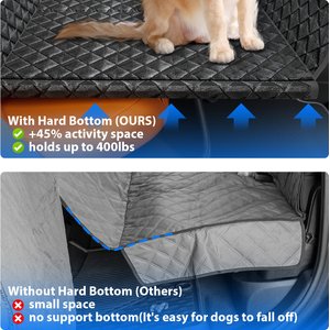 LovMor Dog Car Back Seat Cover Extender, Medium, Black