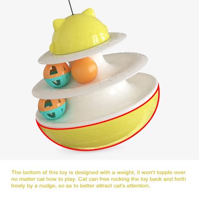 Show full view: HANAMYA 2-Layer Track Tower Cat Toy, Yellow slide 8 of 9