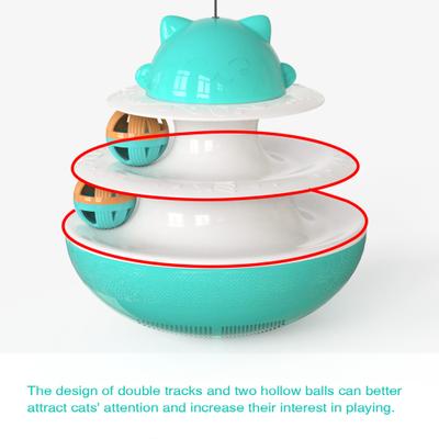 Show full view: HANAMYA 2-Layer Track Tower Cat Toy, Blue slide 8 of 10