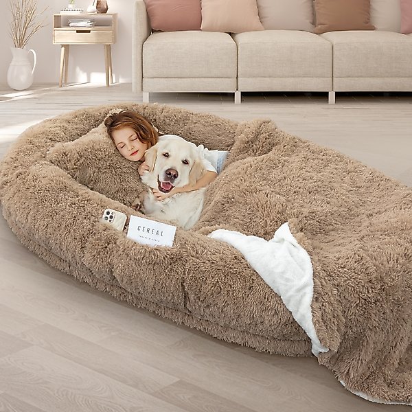 Show full view: LovMor Oversized Human Dog Bed, Khaki slide 1 of 7