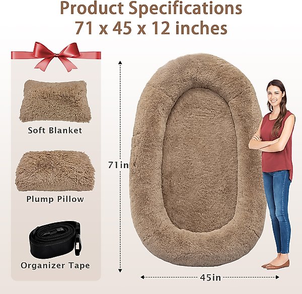 Show full view: LovMor Oversized Human Dog Bed, Khaki slide 5 of 7