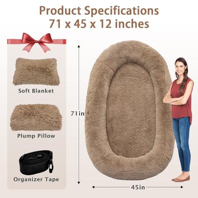 Show full view: LovMor Oversized Human Dog Bed, Khaki slide 5 of 9