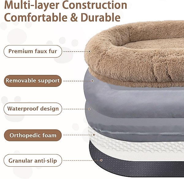 Show full view: LovMor Oversized Human Dog Bed, Khaki slide 4 of 7