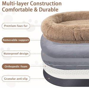 LovMor Oversized Human Dog Bed, Khaki