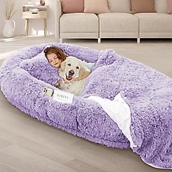 LovMor Oversized Human Dog Bed, Purple