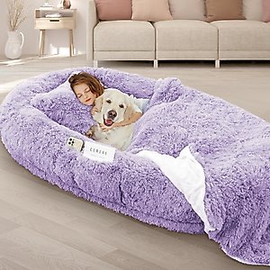 LovMor Oversized Human Dog Bed, Purple