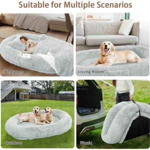LovMor Oversized Human Dog Bed, Grey