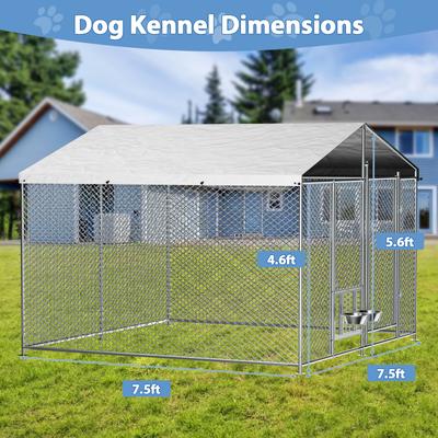 Show full view: LovMor Outdoor Dog Kennel with Roof, 7.5 x 7.5 x 5.6-ft slide 2 of 9