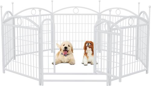 Show full view: Cesicia Heavy Duty Foldable Dog Exercise Pen, White slide 2 of 8