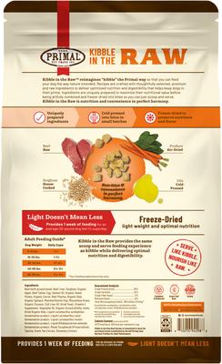 Primal Kibble in the Raw Beef Recipe Non-GMO Freeze-Dried Dog Food