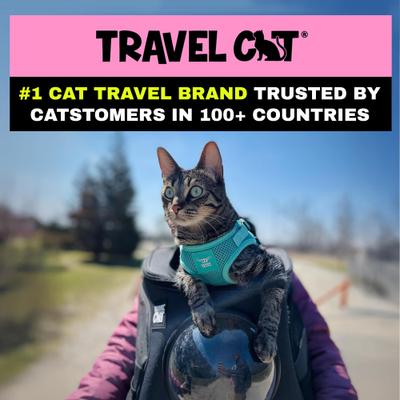 Show full view: Travel Cat Jackson Galaxy Cat Harness & Leash Set, Aqua, Medium: 13.7 to 19.3-in chest slide 7 of 11