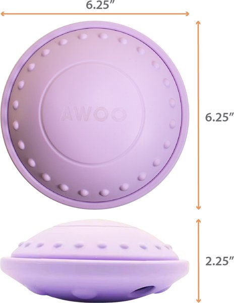 Woof Fly N' Feed Flying Disc Dog Toy & Lick Mat for Enrichment, Lavender