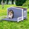 Show in main carousel: Cesicia Wooden Indoor/Outdoor Dog House with Terrace, Grey slide 1 of 7