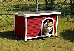 Cesicia Wooden Waterproof Outdoor Dog House, Red