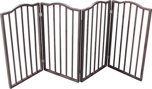 Show full view: Cesicia Freestanding Dog Gate, Dark Brown slide 5 of 7