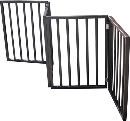 Show full view: Cesicia Freestanding Wooden Dog Gate, Dark Brown slide 5 of 7