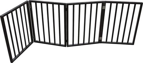 Show full view: Cesicia Freestanding Wooden Dog Gate, Dark Brown slide 2 of 7