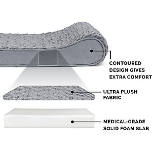 FurHaven Ultra Plush Luxe Lounger Orthopedic Cat & Dog Bed with Removable Cover, Gray, Jumbo