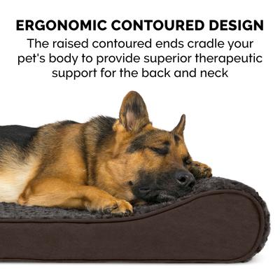 Show full view: FurHaven Ultra Plush Luxe Lounger Orthopedic Cat & Dog Bed with Removable Cover, Chocolate, Giant slide 4 of 11