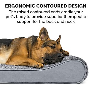 FurHaven Ultra Plush Luxe Lounger Orthopedic Cat & Dog Bed with Removable Cover, Gray, Jumbo