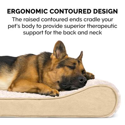 Show full view: FurHaven Ultra Plush Luxe Lounger Orthopedic Cat & Dog Bed with Removable Cover, Cream, Medium slide 4 of 11