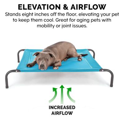 Show full view: FurHaven Elevated Dog & Cat Bed, Capri Blue, Medium slide 3 of 11