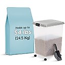 IRIS Airtight Dog, Cat & Bird Food Storage Container with Attachable Wheels, Gray & Black, 54-lb