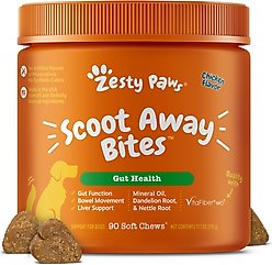 Zesty Paws Scoot Away Bites Chicken Flavored Soft Chews Digestive Supplement for Dogs, 90 count