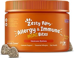Zesty Paws Allergy & Immune Mini Bites Lamb Flavored Soft Chew Allergy & Immune Supplement for Small Dogs, 90 count